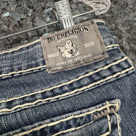 True Religion Women’s Jeans Size 26 Dark Wash Straight Leg Made in USA - Picture 4 of 9
